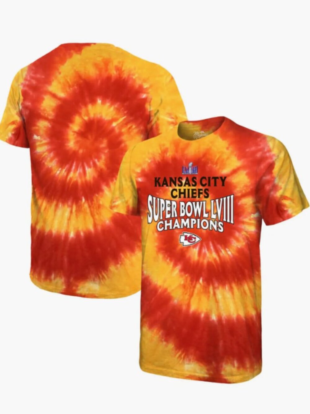 Kansas City Chiefs Super Bowl LVIII Champions Tie Dye T-shirt Majestic
